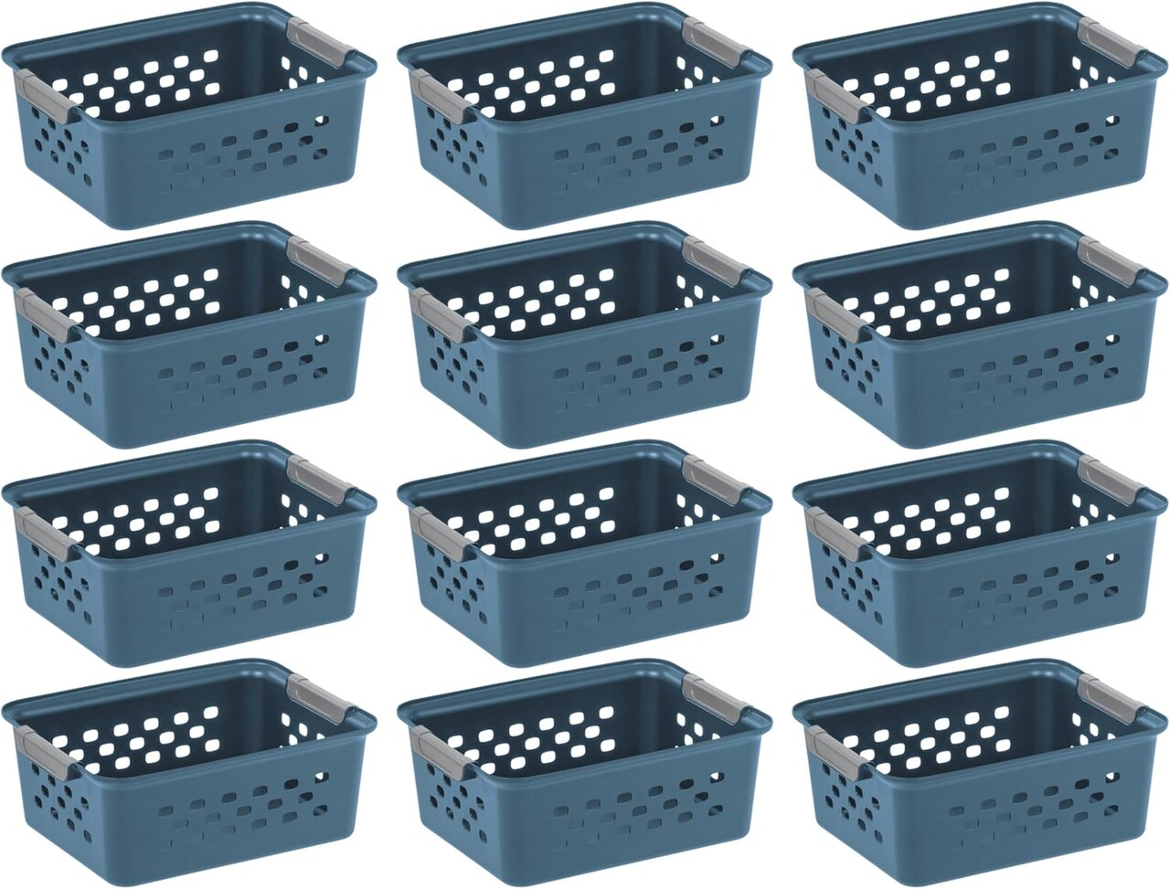 IRIS USA Plastic Storage Basket, Shelf Basket Organizer for Pantries